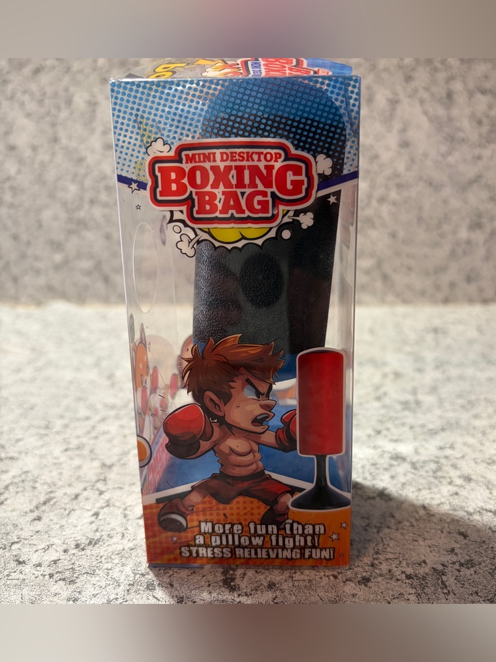 Mini Desktop Boxing Bag Stress Relief Toy New In Box Fun Desk Accessory